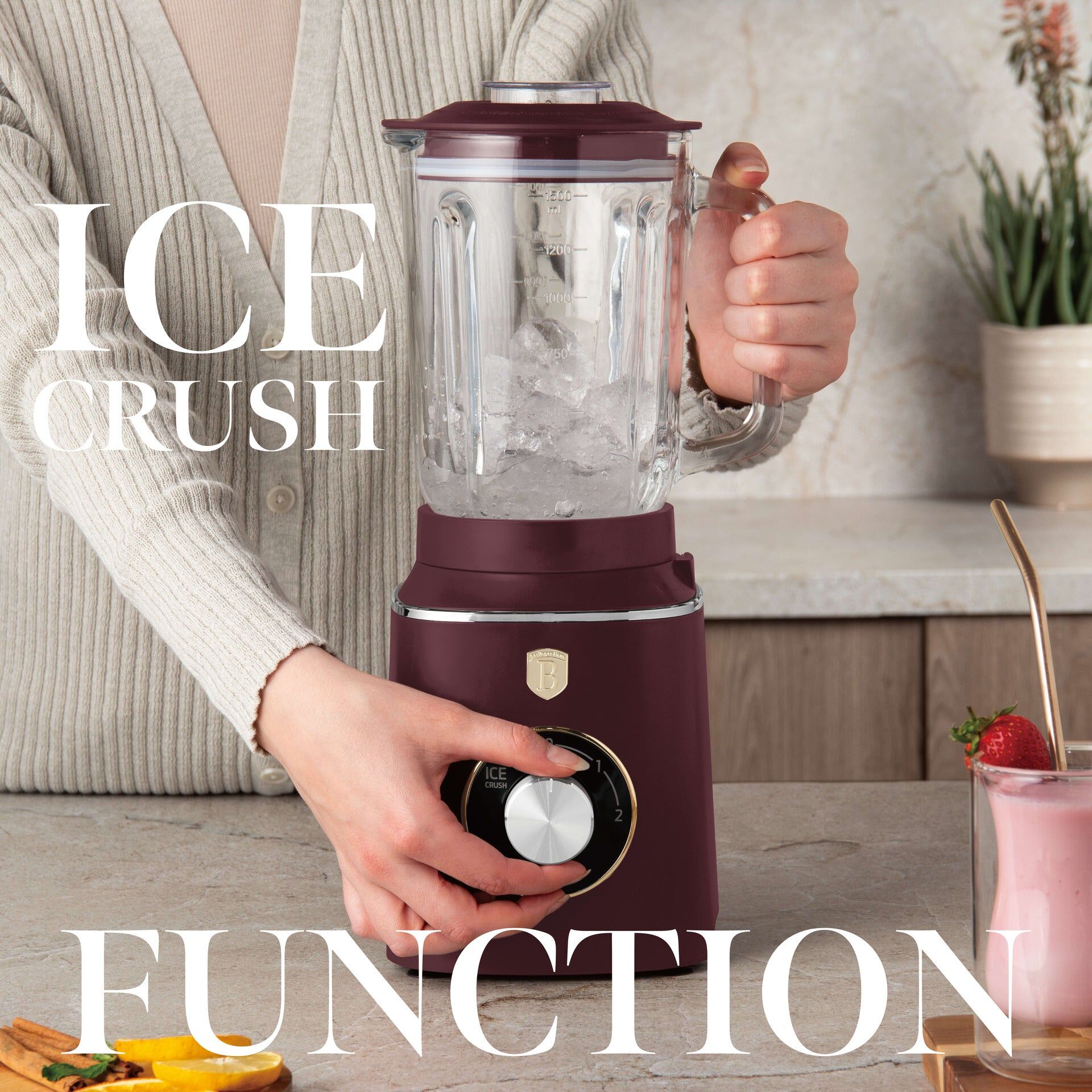 Imported Berlinger Haus Bordblender – 1000 W Med 1,5 Liters Glaskande