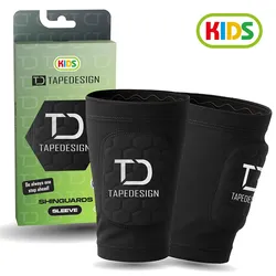 Tapedesign Schienbeinschoner Shinguard Sleeve Kinder, schwarz - schwarz / ONE SIZE