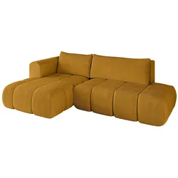 ECKSOFA Ottomane Links CLOUD-L 280x185x90 Senfgelb Cord