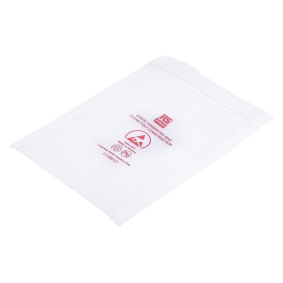 RS PRO Dissipative Clear Zip Bag,100x150mm,100 (100 Stk.) (1229154)