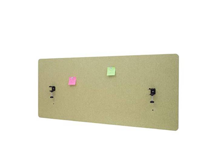 Mendler Akustik-Tischtrennwand HWC-G75 Stoff/Textil - 60x140cm grün