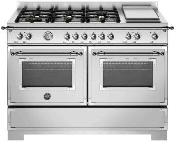 Bertazzoni HER126G2EXT2 Heritage Cucina da accosto 120 cm – 6 fuochi gas, piastra teppan-yaki
