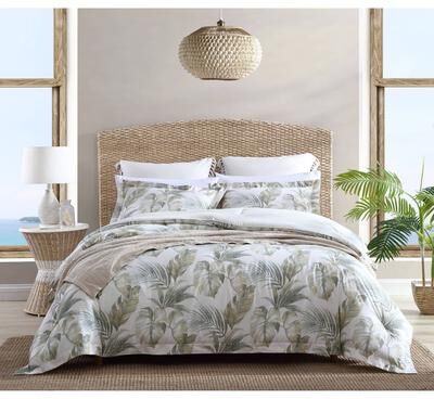 Tommy Bahama Waimea Bay Green Cotton Reversible Comforter Set