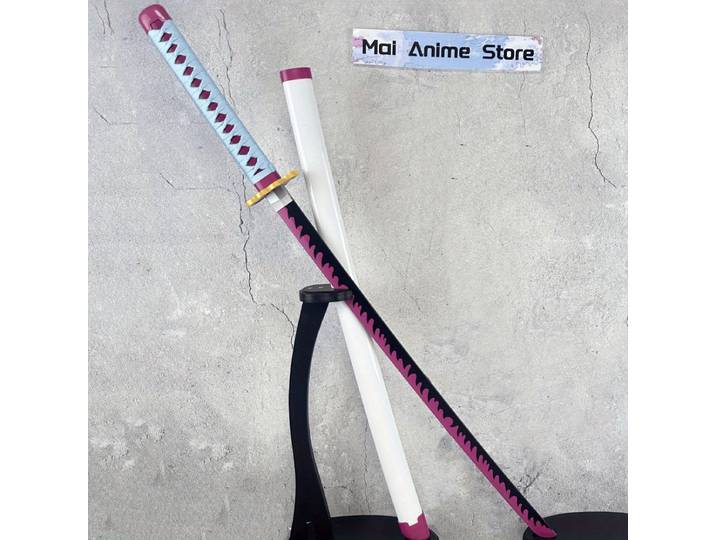 40in Demon Slayer Katana Anime Cosplay accessoire taille réelle japonais Katana Kimetsu No Yaiba Kanroji Mitsuri épée samouraï sabre cadeau