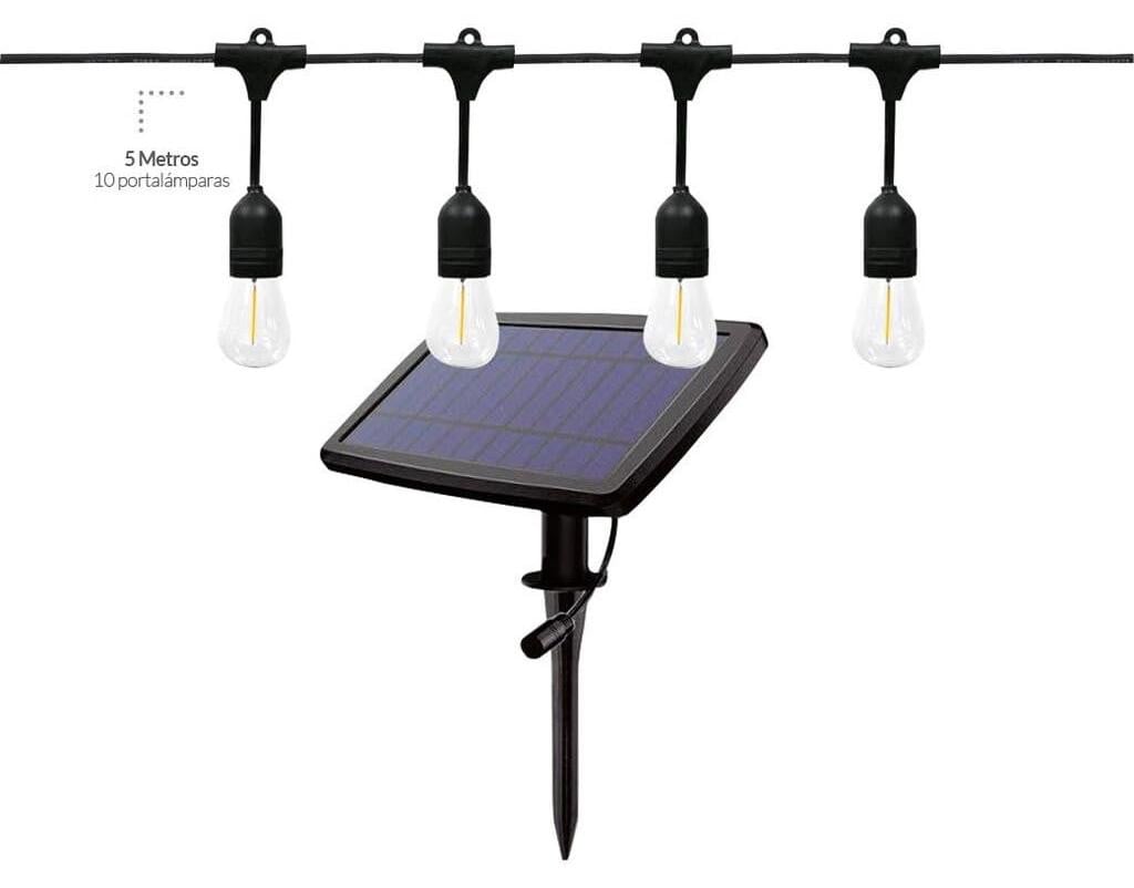 Dripio Zonne-energie lichtslinger met 10 lampjes, 5 meter, IP65, geschikt voor buiten