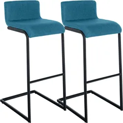CLP 2er Set Barhocker Newport B Stoff   Farbe: blau, Material: Stoff