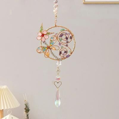 Uplifted Finds Crystal Butterfly Suncatcher Wind Chime   Hanging Prism Window Pendant 8