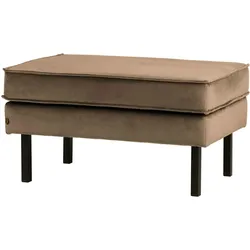 Hocker Rodeo Samt, modernes Design, taupe, gepolstert, stabiles Metallgestell