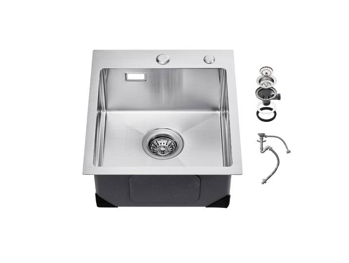 SucceBuy 40-70 cm évier de cuisine poste de travail 304 éviers à montage supérieur en acier inoxydable lavabo de ferme à cuvette unique encastré pour RV, préparation