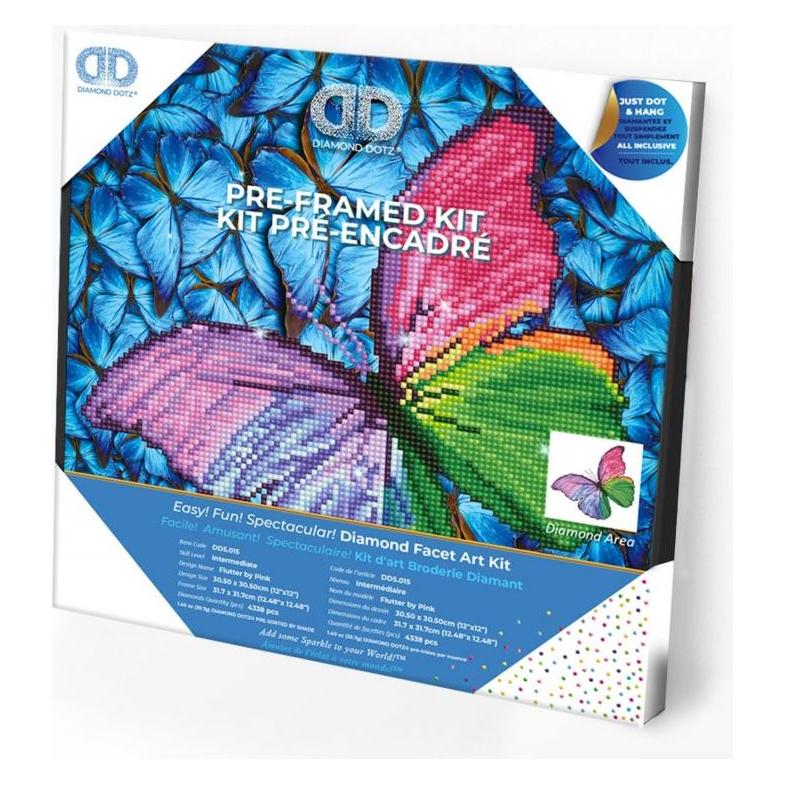 Diamond Dotz Flutter by Pink with Frame (DDK5.015)