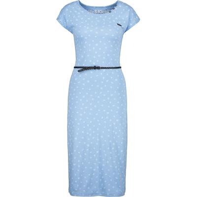 Sommerkleid ALIFE & KICKIN, Damen, Gr. XS, Normalgrößen, blau (fjord melange), 65% Baumwolle, 35% Polyester, Rundhals, Kleider Sommerkleid