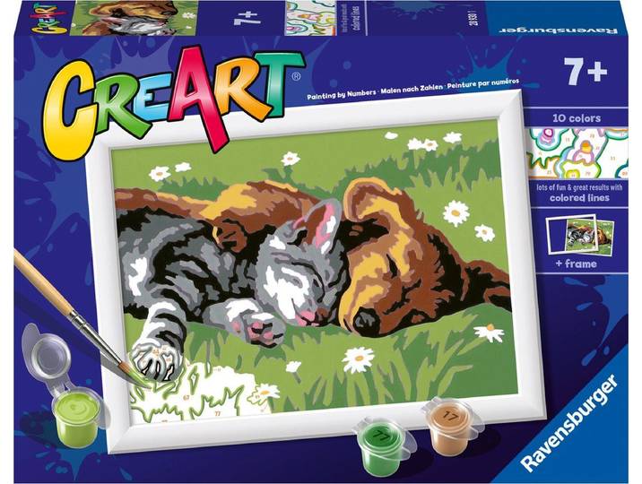Ravensburger CreArt Sleeping Cats and Dogs - Schilderen op nummer - Acrylverf - Multicolour