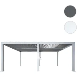 Carport HWC-L46, Autoüberdachung Garage Unterstand, 11cm-Aluminium-Gestell, Regenrinne sturmfest, 3x6m ~ weiß