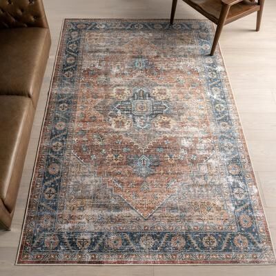 Nuloom Purnima Medallion SplashGuard Machine Washable Area Rug