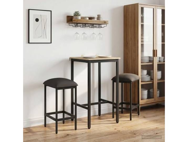 YUTAASU Barhocker 2 STK Dunkelgrau 40x32x74 cm Holzwerkstoff Stoff