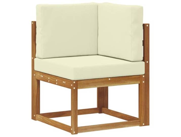 KTHLBRH Sofa-Set für den Außenbereich, 10-teilig, Holz, Akazie, Natur Modularer Lattenrost, witterungsbeständig, abnehmbare Kissen, für Terrasse und Garten