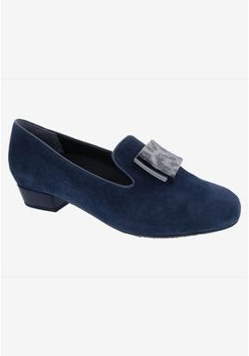 Wide Width Women's Treasure Loafer by Ros Hommerson in Navy Suede (Size 8 W)