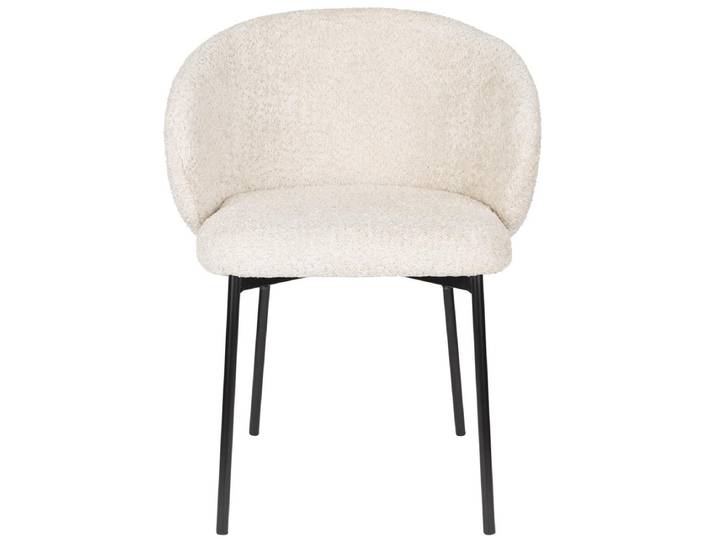 Esszimmerstuhl Ayle 2er-Set – aus Bouclé - Off-Weiß - Luxusbetten24