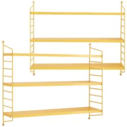 Modulares Wandregal Strängnäs 2er Set Gelb [en.casa]