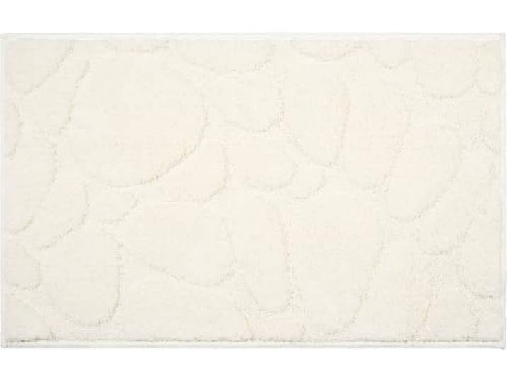 REDBEST Badematte Jacox Kieselsteine Muster Creme Größe 80x140 cm - Hoch-Tief-Struktur, pflegeleicht, strapazierfähig, schnell trocknend, rutschhemmend, für Fußbodenheizung geeignet