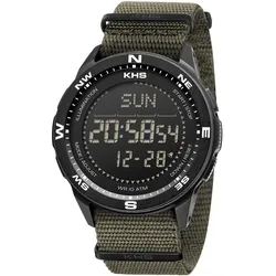 KHS RECD.NSGO Herrenarmbanduhr Digital Recon DC Neocarb® Natoband Oliv