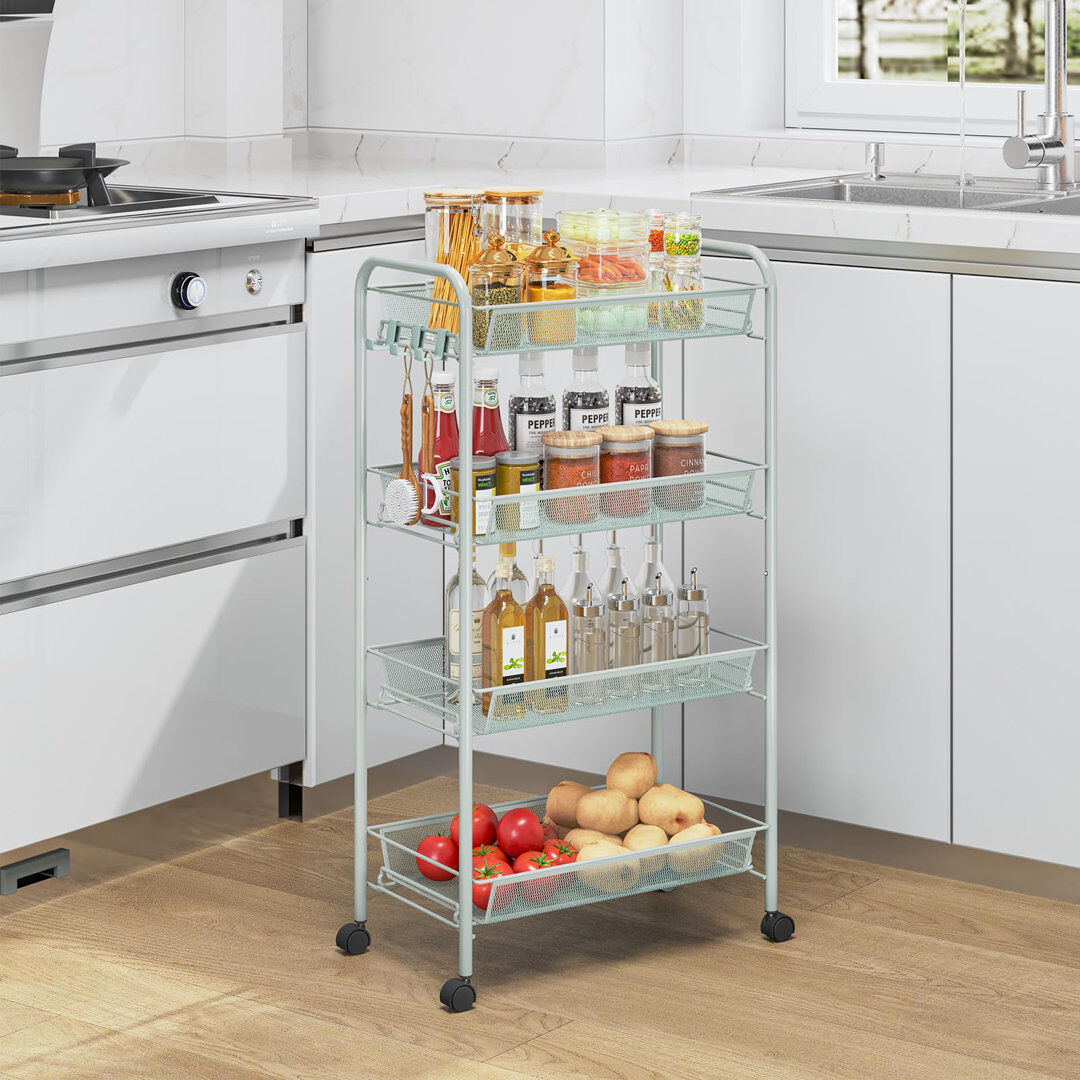 Fcbnposi 82.8 cm H x 43.6 cm W Book Cart Green 82.8cm H X 43.6cm W X 25.9cm D
