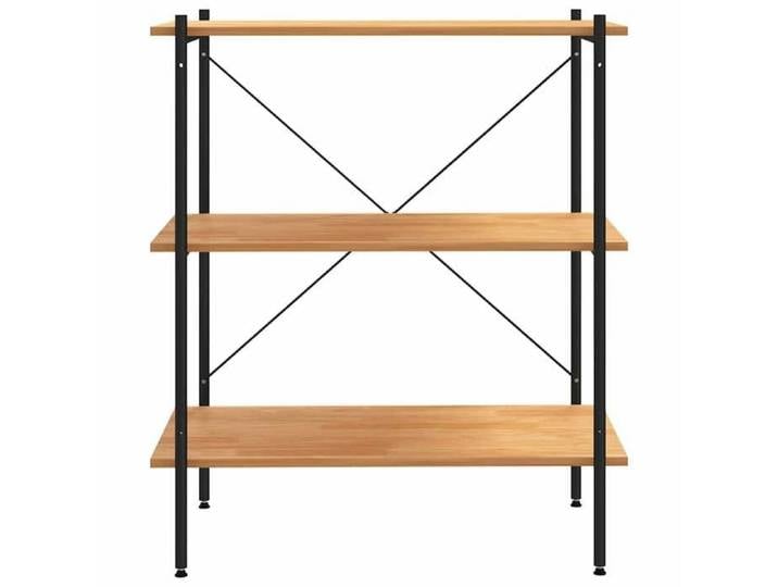 {982207}Colonne Étagère salon - Étagère à 3 niveaux Noir et chêne 80x40x92 cm - poids:13.24 kg
