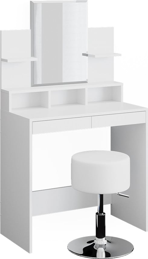 Vicco Ania Kaptafel Wit met Spiegel en Kruk, Breedte: 80 cm