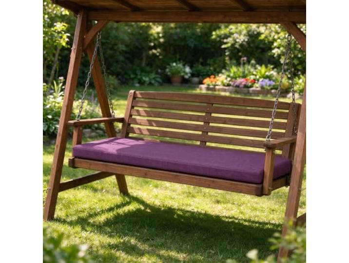 Bankkissen Sitzkissen Bank mit Abnehmbarem Bezug 75x200cm Lila Sitzbank Eckbank Auflagen, Sitzpolster Bank Dicke: Ca. 5 Cm, Schmutzabweisend, Leinenoptik, Für Haus Und Garten