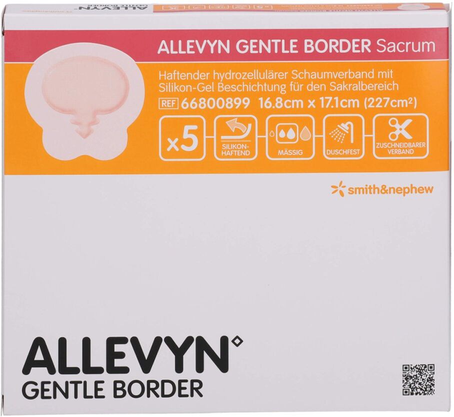 Allevyn Gentle Border 16,8x17,1 cm Sacrum Verband 5stk