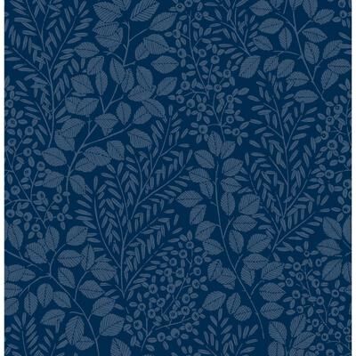A-Street Prints Elin Blue Berry Botanical Wallpaper