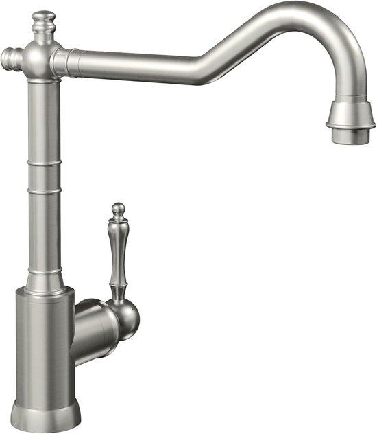Küchenarmatur Niederdruck Massiv Edelstahl - 360° Drehbar