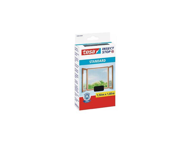 Insektenschutz-Fensterrahmen TESA Insektenschutz - Set , grau (rahmen: silberfarben gewebe: schwarz), B:150cm H:180cm, Insektenschutzgitter, Insektenschutz-Fensterrahmen