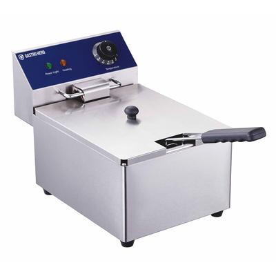 GastroHero Elektro Fritteuse ECO 6 Liter Edelstahl Tischfritteuse Gastro Fritteuse 6 L Pommes Fritteuse Thermostat 2,5 kW 230 V