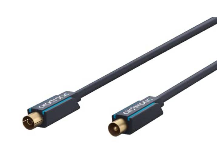 Clicktronic Casual antennekabel (coax-stekker/coax-koppeling, 95 dB, 5 m) RAL