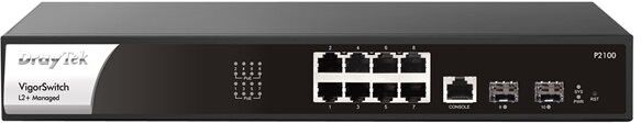 DrayTek VigorSwitch P2100 8-Port Gigabit PoE+ Managed Switch