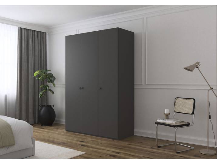 Drehtürenschrank Liora 151cm Grau/Graphit Comfort