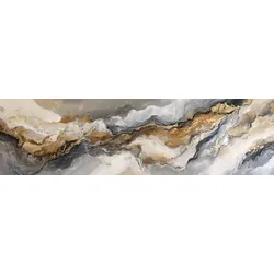 EUROART Wandbild 50 x 180 cm Soft Marble I Acryl Braun
