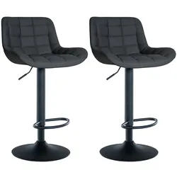 CLP 2er Set Barhocker Tover Kunstleder   Farbe: schwarz, Material: Kunstleder