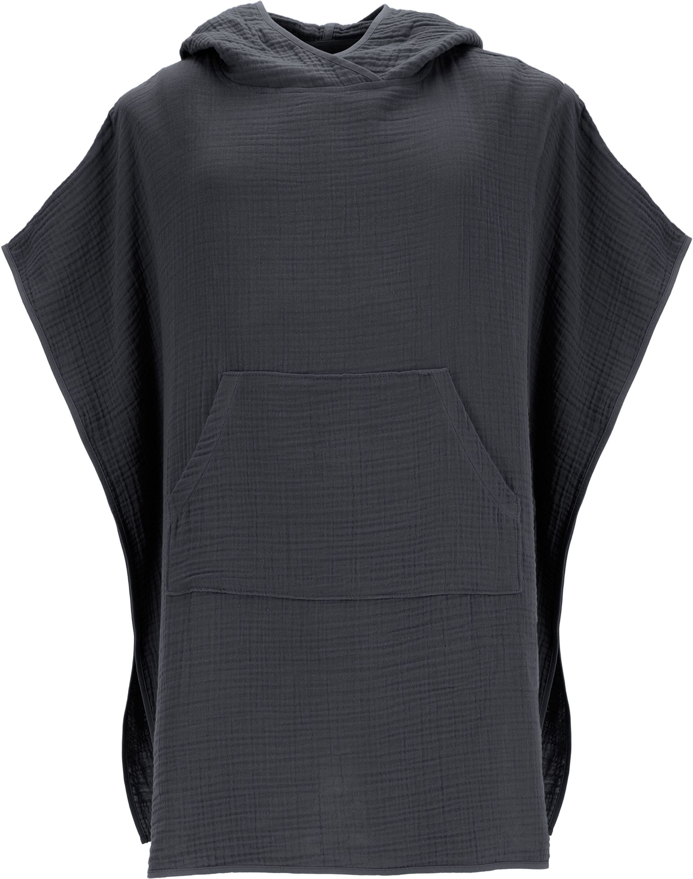 Badeponcho VOSSEN, grau (graphit), Baumwolle, Hausmäntel, Badeponcho