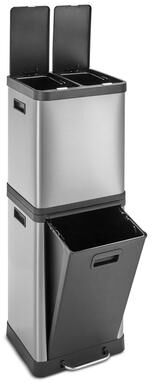 HOLDN’ STORAGE Trash Can and Recycling Bin Collection, Multi-Compartment Waste Organizer for Kitchen, Compost and Recycling
