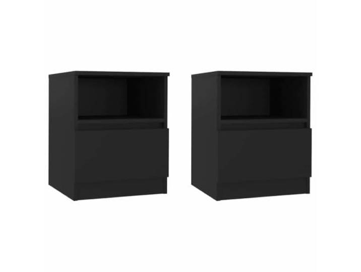 Heofavd 2er Set Nachttische Schwarz 40x40x50 cm Holzwerkstoff