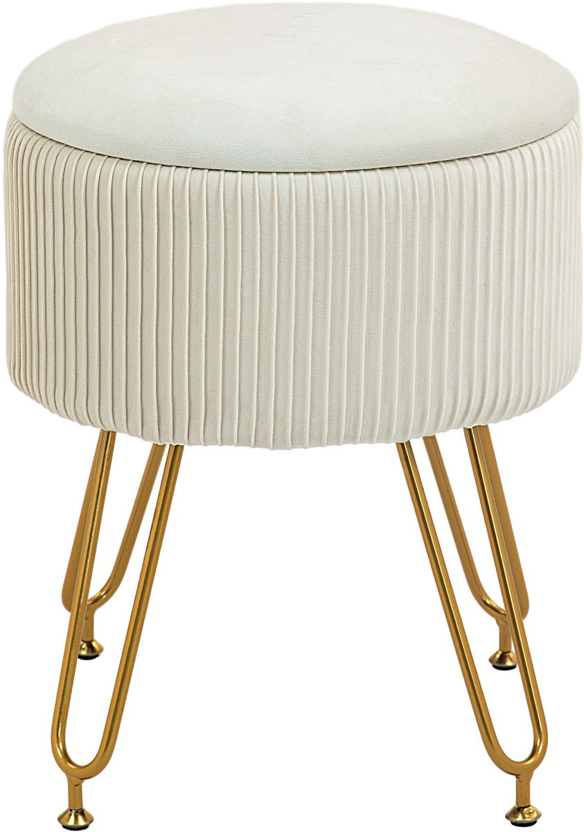 MODFU Poef met opbergruimte, cream white, Ø 40 x 48 cm