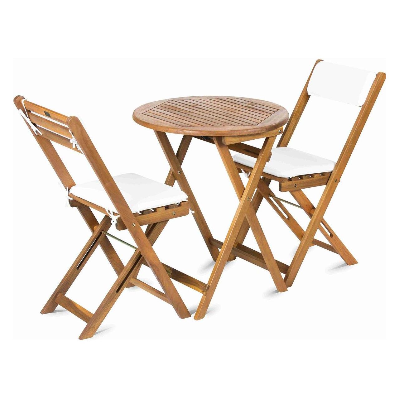 Fieldmann Zestaw ogrodowy FDZN 4003-T stół+2 krzesła+poduszki,drewno AKCJA (60 x 72 cm) (4003)