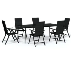 Helloshop26 - 7-teiliges schwarzes Garten-Essset 02_0014030