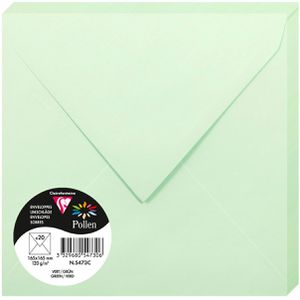 Clairefontaine Briefumschläge Pollen, grün, ohne Fenster, selbstklebend, 120g/m², 20 Stück