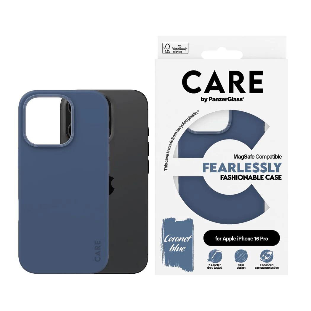 CARE by PanzerGlass Fashionable Case Blau m. MagSafe iPhone 16 Pro