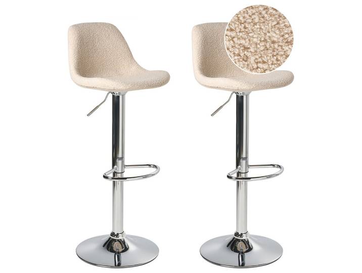 BARHOCKER 2er-Set Bouclé drehbar Hellbeige Kahla