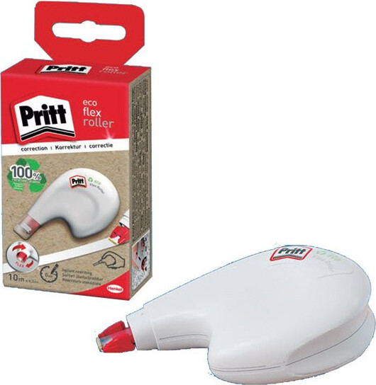 Pritt Correctieband Eco Flex, witte roller, Breedte: 0,42 cm, Lengte: 10 m, verpakking van 10 stuks