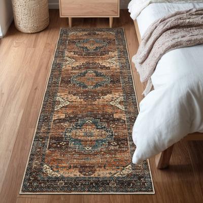 Garvee Oriental Medallion Washable Area Rug